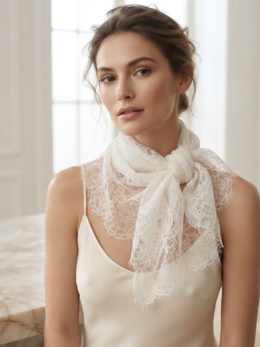 Victoria Secret  One Size Scarf White Ivory‎ Lace